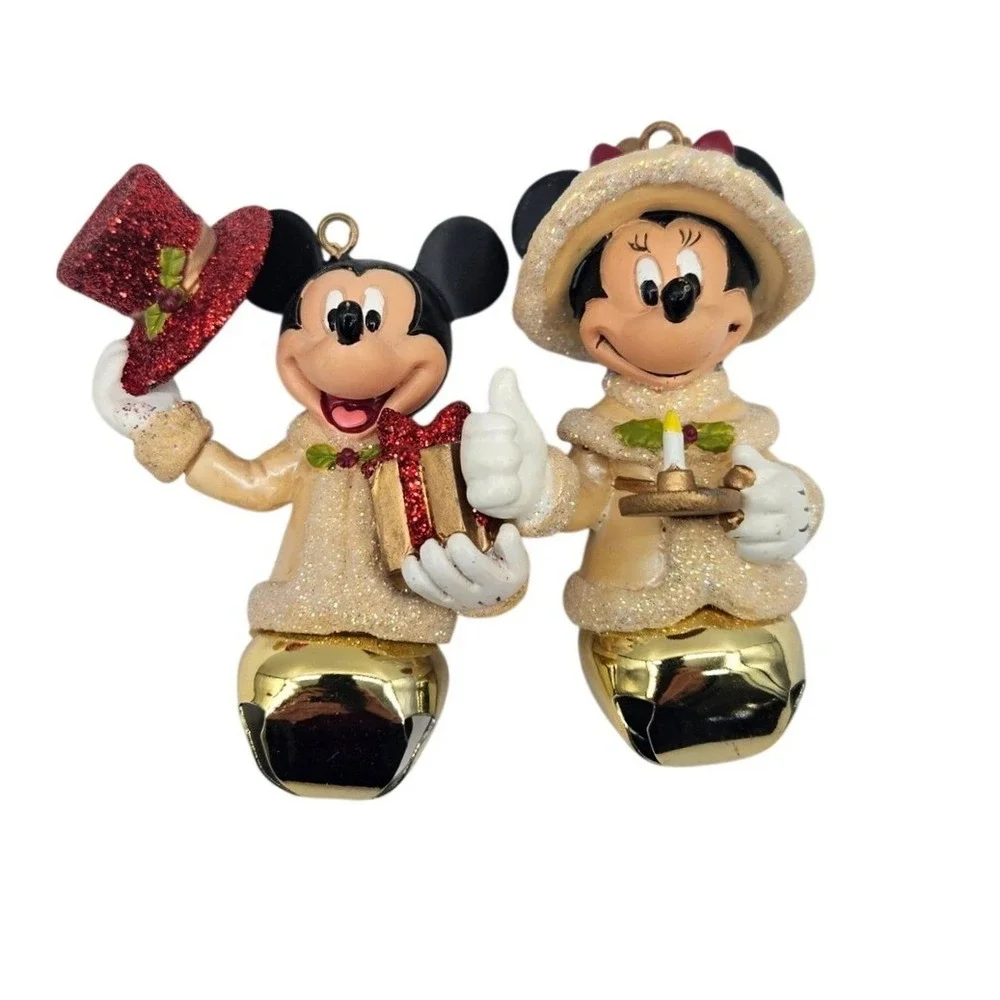 Disney Mickey Minnie Mouse Christmas Ornaments‎ Bell Gift Hat Holiday Decor